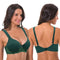 Foam Padded Bra & Pantie Embroidery Bras & Sheer Pants Lingerie Outfits (Green)