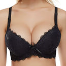 Foam Padded Bra & Pantie Embroidery Bras & Sheer Pants Lingerie Outfits (Black)