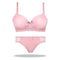 Foam Padded Bra & Pantie Embroidery Bras & Sheer Pants Lingerie Outfits (Pink)